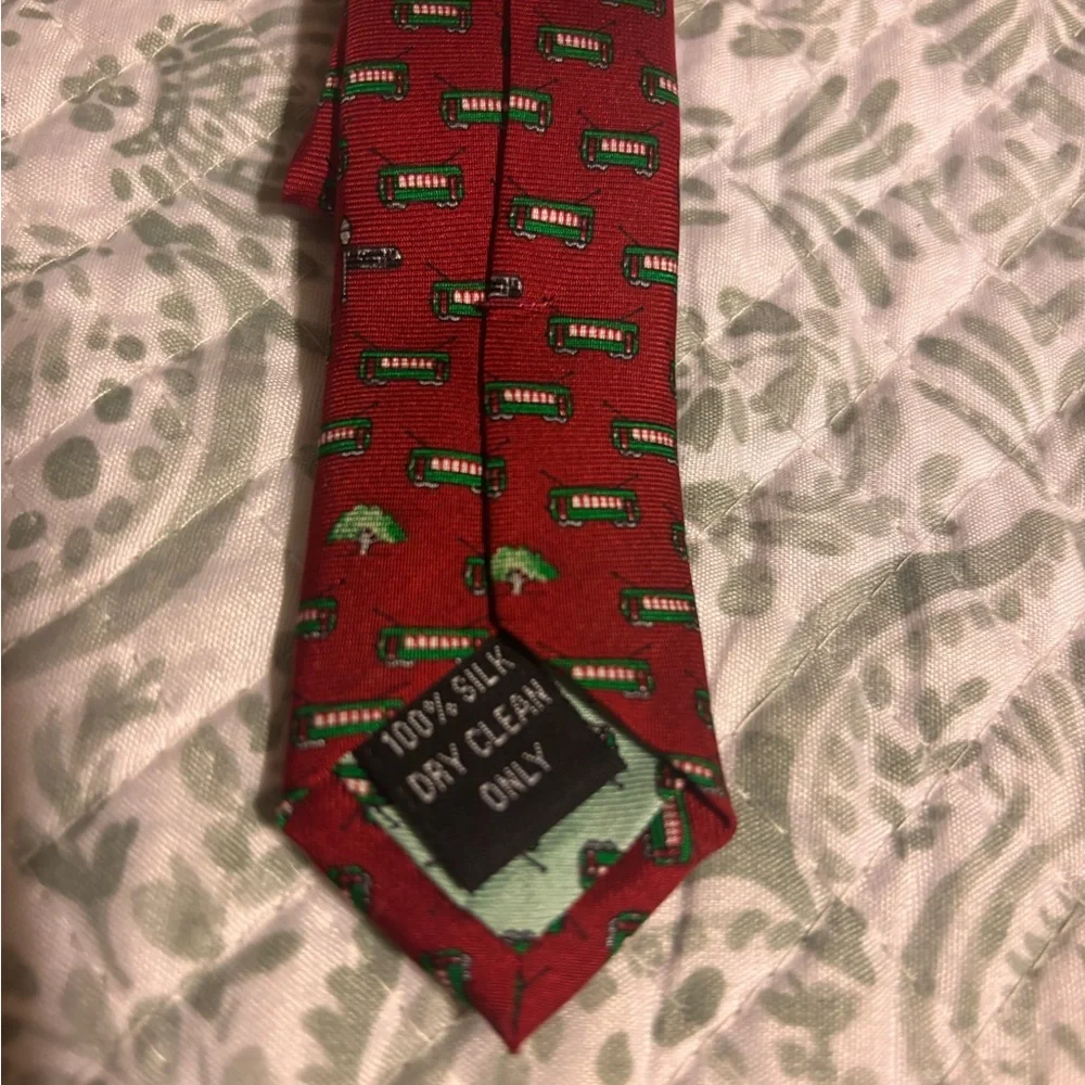 Nola couture Streetcar Raspberry Red men’s tie preowned - Picture 5 of 10